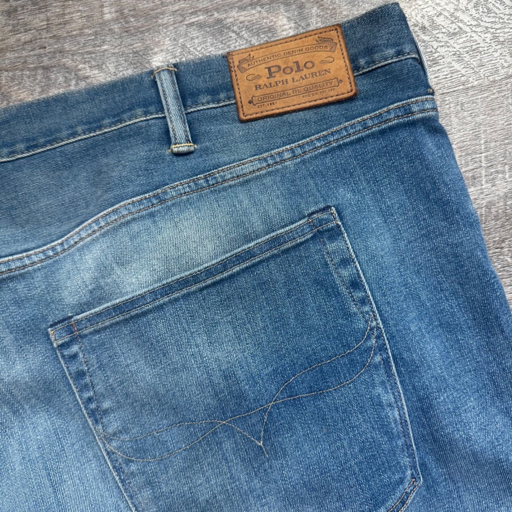Polo Ralph Lauren Hampton Relaxed Straight Jeans 50B/30‎ Blue Stretch Denim